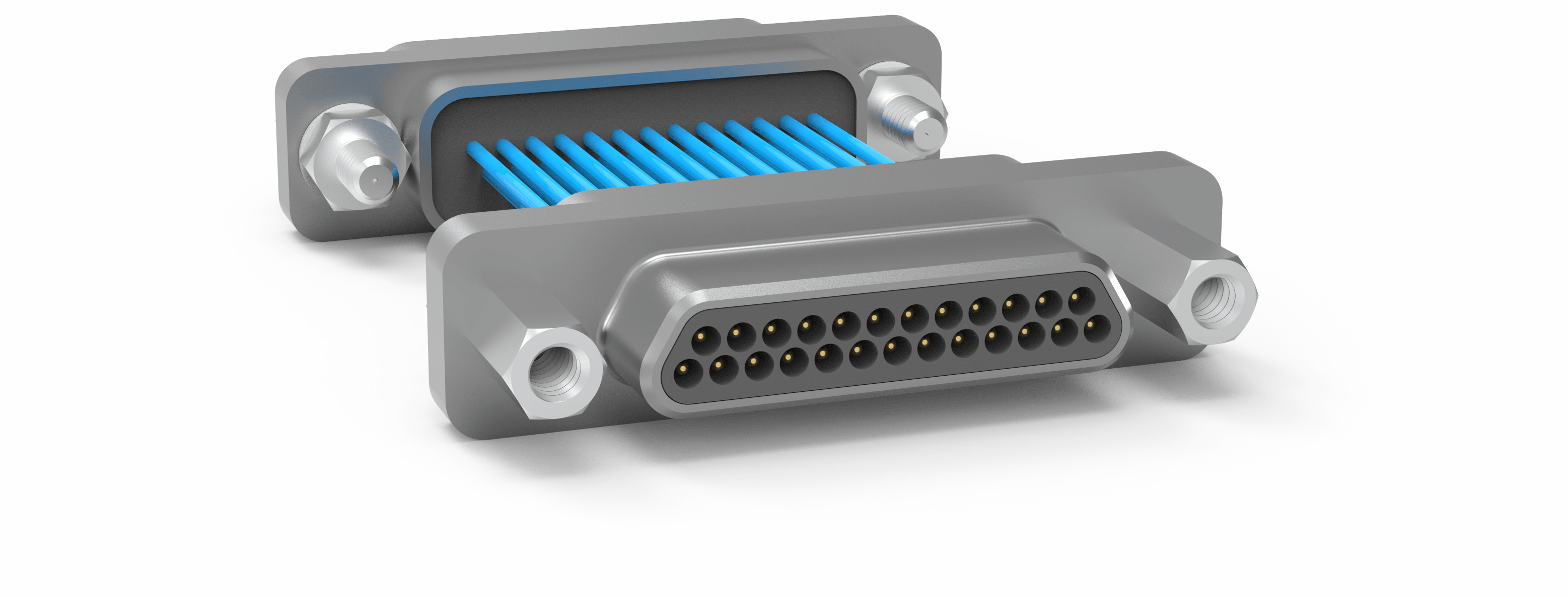 Micro-D, Metal, Rear Panel Mount, Cable Mount Receptacle, Interfacial Seal